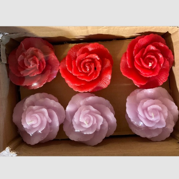 Pink and Red Roses Floating Candles Set of 12 New In Box Biedermann & Sons - Picture 1 of 4